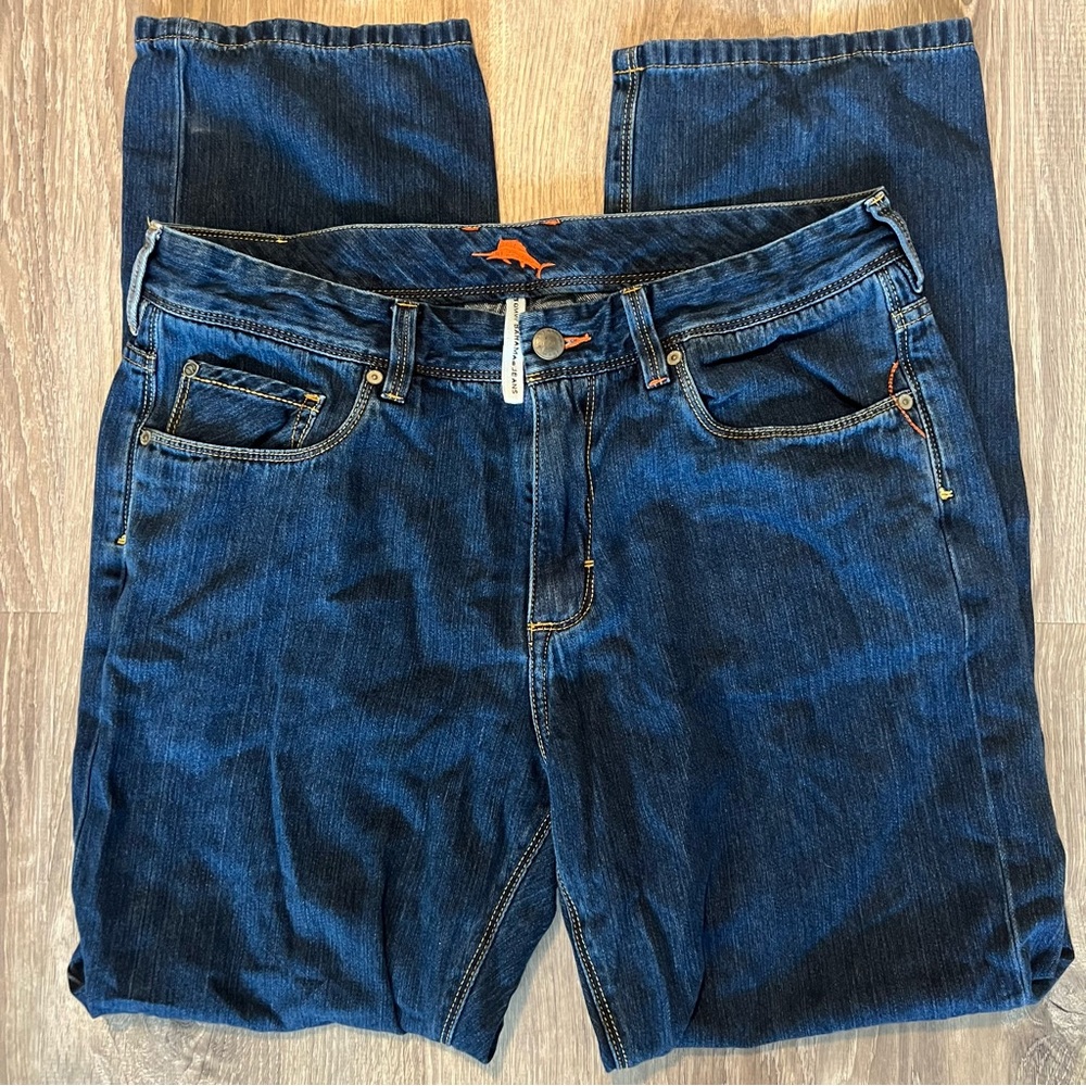 Tommy Bahama Jeans Mens Blue Standard Straight Medium Wash Denim Tag 35x30